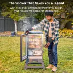 30 Inch Electric Smoker with Digital Controls, Large Capacity Cooking Space, Adjustable Temperature Range, Built-in Meat Probe, and Easy Clean Design for Backyard Barbecue - Image 11