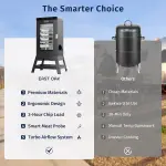 30 Inch Electric Smoker with Digital Controls, Large Capacity Cooking Space, Adjustable Temperature Range, Built-in Meat Probe, and Easy Clean Design for Backyard Barbecue - Image 5