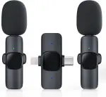 2 Pack Wireless Lavalier Microphone for iPhone/Android