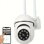 1080P HD Security Camera with Night Vision and Two-Way Audio, Motion Detection, Smartphone Remote Viewing, MicroSD Storage, and Weatherproof Design for Indoor or Outdoor Use