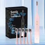 Sonic Electric Toothbrush with 5 Heads & Fast USB Charging