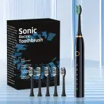 Smart Electric Toothbrush – 5 Replacement Heads, Sonic Charging