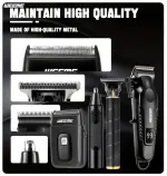 Hair clipper, beard trimmer, shaver & nose trimmer with USB charging & LED display - Image 10