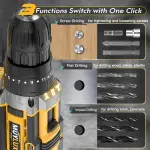 Cordless Drill with Rechargeable Battery, Variable Speed Trigger, 16+1 Clutch Settings, LED Light, and Ergonomic Grip for Home DIY and Professional Use - Image 4
