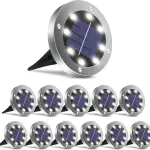 12 pack outdoor solar garden lights waterproof pathway illumination