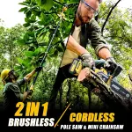 2-in-1 Cordless Pole Saw & Mini Chainsaw – 21V, 6 Inch, 15.2 ft Reach - Image 4