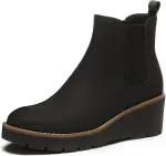 Athlefit Women's Chelsea Wedge Boots - Slip-On Ankle Booties