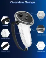 Gray Grip Cover for Oculus Quest 3 VR Controllers - 1 Pair - Image 8