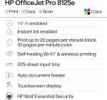 HP OfficeJet Pro 8125e Wireless All-in-One Printer – Print, Scan, Copy, ADF - Image 2