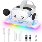 PD 18W Fast Charging Dock for Meta Quest 3S/3 – RGB Light, Magnetic Stand