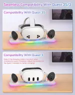 PD 18W Fast Charging Dock for Meta Quest 3S/3 – RGB Light, Magnetic Stand - Image 3