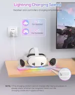 PD 18W Fast Charging Dock for Meta Quest 3S/3 – RGB Light, Magnetic Stand - Image 4