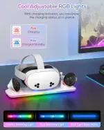 PD 18W Fast Charging Dock for Meta Quest 3S/3 – RGB Light, Magnetic Stand - Image 6