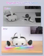 PD 18W Fast Charging Dock for Meta Quest 3S/3 – RGB Light, Magnetic Stand - Image 9