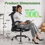 Ergonomic Office Chair – Adjustable Lumbar Support, Mesh, Wheels - Image 3