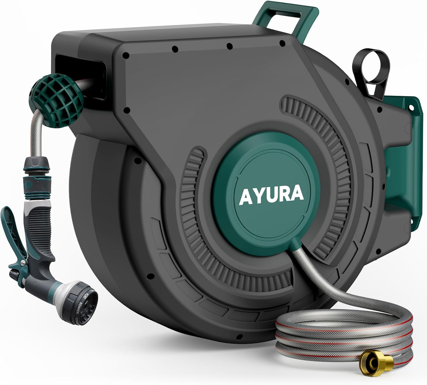 water pump Automatic 100 ft Garden Hose Reel – Kink-Free Rewind - Image 1