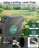 Automatic 100 ft Garden Hose Reel – Kink-Free Rewind - Image 3