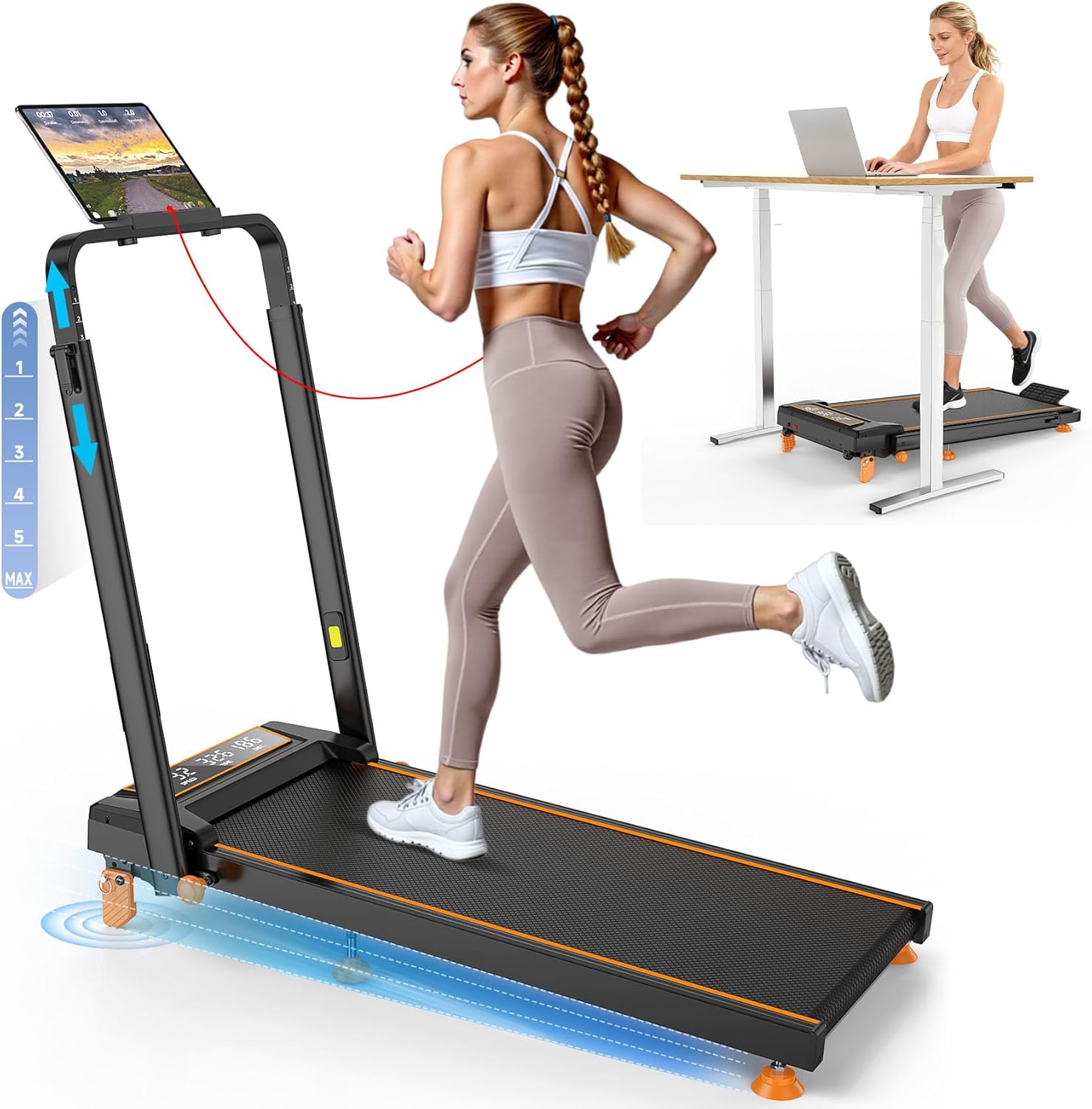 treadmills Walking Pad Treadmill – 12% Incline, 4-in-1, Foldable, 350LBS Capacity - Image 1