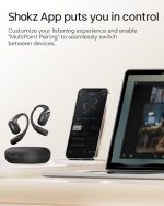 SHOKZ OpenFit 2 Open-Ear Headphones,True Wireless Bluetooth Earphones with Microphone,Earhook Earbuds with 48 Hours of Playtime,Fast Charging,IP55 Water-Resistant,with Carrying Bag,Black,Bluetooth5.4 - Image 3