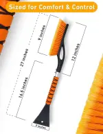 Car Snow Brush and Ice Scraper – 27 Inch, 2-in-1 Design, Soft Bristles, Ergonomic Foam Grip, Detachable - Image 9