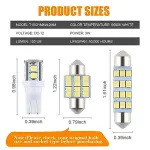 iFunyLED 24 Pieces Dome Light LED Car Interior Bulb Kit Set 194 T10 DE3175 578 31mm 42mm Bulbs Interior Replacement Lights for Car Map License Plate Door Side Marker Cornering Trunk Light - White - Image 8