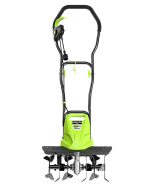 18" 13.5 Amp Tiller Cultivator – 6 Steel Tines, Adjustable Wheels, Foldable Handle