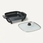 Amazon Basics Electric Skillet and Frying Pan with Glass Lid, Nonstick Ceramic Coating, 12 x 12 inches, Black - Image 4