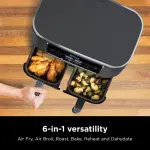 Ninja DZ201 Foodi 8 Quart 6-in-1 DualZone 2-Basket Air Fryer with 2 Independent Frying Baskets, Match Cook & Smart Finish to Roast, Broil, Dehydrate & More for Quick, Easy Meals, Grey - Image 14