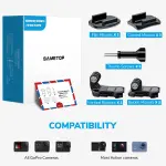 Sametop Helmet Sticky Mounts Adhesive Buckle Mount Screw Accessory Kit Compatible with GoPro Hero 13 12 11 10 Max 9 8 7 6 5 Session DJI Osmo Insta360 AKASO Action Cameras (12 in 1) - Image 3