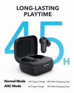 Soundcore P30i by Anker Noise Cancelling Earbuds, Strong and Smart Noise Cancelling, Powerful Bass, 45H Playtime, 2-in-1 Case and Phone Stand, IP54, Wireless Earbuds, Bluetooth 5.4 (Black) - Image 7