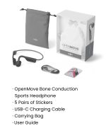 SHOKZ OpenMove - Open-Ear Bluetooth Sport Headphones, Bone Conduction Wireless Earphones, Sweatproof for Running and Workouts, with Sticker Pack, Grey - Image 2
