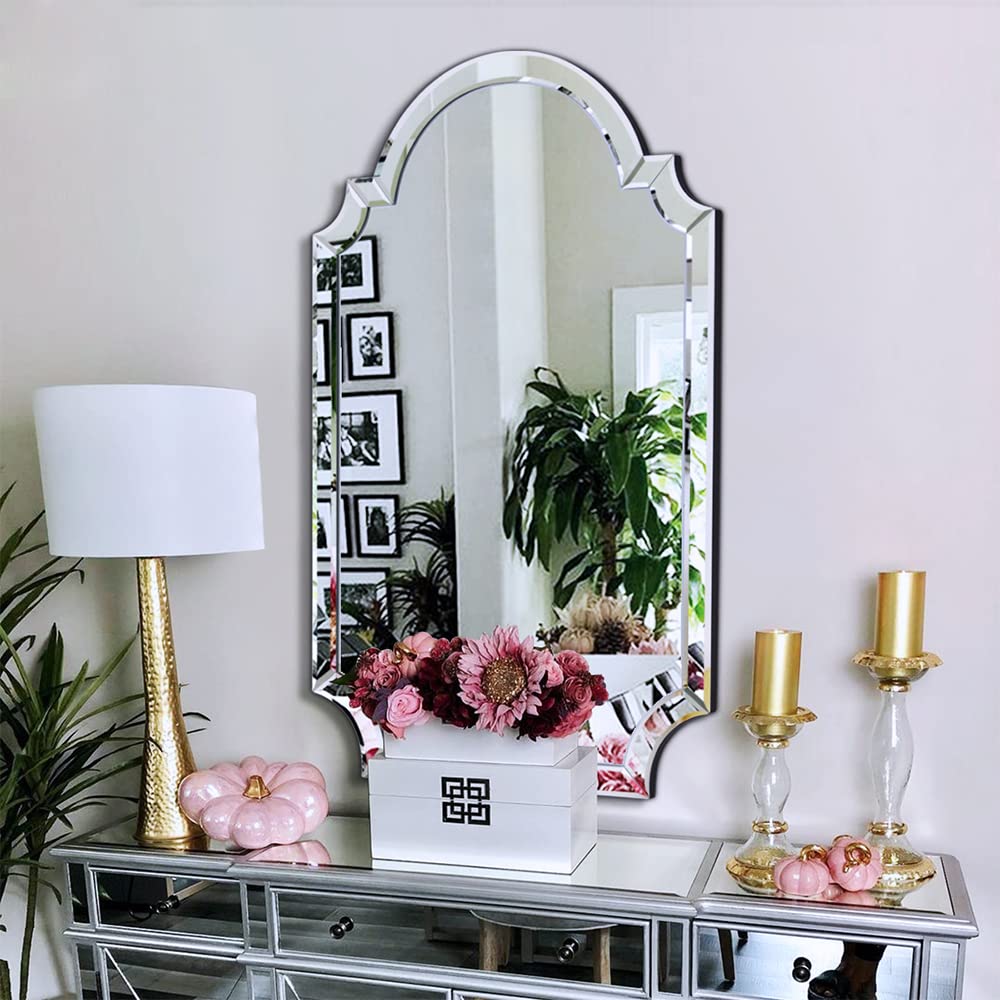 615shcXlFvL Large Arched Wall Mirror – 22"x34" Beveled Edge, Modern Decor - Image 1