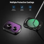 NEEWER HD CPL ND16 ND64 ND256 Filter Kit Compatible with DJI OSMO Pocket 3 Creator Combo Accessories Magnetic Action Camera Neutral Density Polarising Filter Optical Glass Aluminum Frame - Image 4