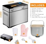 KEEPEEZ Bread Maker, 17-in-1 2LB Stainless Steel with Bread Machine, Non-Stick Pan, Smart Touch, Auto Nut Dispenser, 15H Timer&Keep-Warm, 3 Sizes 3 Colors, 66 Recipes, Gluten-Free, Sourdough - Image 2