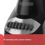 BLACK+DECKER Countertop Blender with 6-Cup Glass Jar, 10-Speed Settings, Black, BL2010BG - Image 7