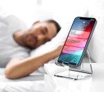 Crpich Acrylic Cell Phone Stand, Portable Clear Phone Stand for Desk, Compatible with Phone16 15 14 13 Pro Max Mini 12 11 Plus SE, Switch, Android Smartphone, Pad, Tablet, Desk Accessories - Image 3