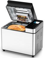 MERIOR 25-IN-1 Bread Maker with Visible Lid | 2lb Automatic Machine, Auto Nut Dispenser, 13-Hour Delay Timer, One-Touch Control & Recipes – Easy Operation, High Success for Homemade Bread