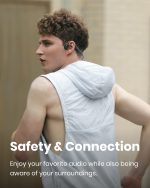 SHOKZ OpenMove - Open-Ear Bluetooth Sport Headphones, Bone Conduction Wireless Earphones, Sweatproof for Running and Workouts, with Sticker Pack, Grey - Image 8