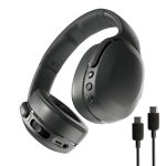 Skullcandy Crusher Evo Wireless Bluetooth Headphones with Extra USB-C Charging Cable, Multi-Sensory Bass, Noise Isolating Over-Ear Fit, 40 Hours Battery, Microphone for iPhone Android - True Black