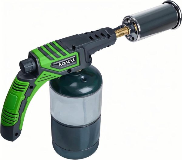 KOACKL Powerful Propane Torch Head, Campfire Starter, Charcoal Lighter, Welding Torch Head by MAPP, MAP/PRO, for Searing Steak, Soldering, Brazing, Stripping Paint(Tank Not Included)