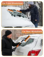 Car Snow Brush and Ice Scraper – 27 Inch, 2-in-1 Design, Soft Bristles, Ergonomic Foam Grip, Detachable - Image 3