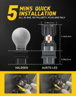 AUXITO Latest CANBUS 3157 Switchback LED Bulbs 3057 3457 4157 Dual Color Amber/White Anti Hyper Flash Built-in Resistor Error Free Turn Signal Lights and DRL/Parking Lights, Pack of 2 - Image 3