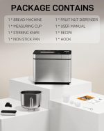 MERIOR 25-IN-1 Bread Maker with Visible Lid | 2lb Automatic Machine, Auto Nut Dispenser, 13-Hour Delay Timer, One-Touch Control & Recipes – Easy Operation, High Success for Homemade Bread - Image 2