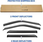 Window Visors Rain Guards for 2015-2025 Ford F150 SuperCrew, Out-Channel Sun Rain Shades Window Vent Deflectors for 2017-2025 F-150 Raptor F250 F350 F450 F550 Super Duty Crew Cab, for Full-Size Cabs - Image 2