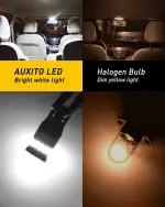 AUXITO 194 LED Bulbs for License Plate Light 168 175 2825 W5W T10 24-SMD 3014 Chipsets 6000K White for Car Dome Door Map Dash Courtesy Cargo License Plate Lights, Pack of 2 - Image 5