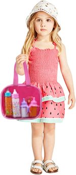 Disappearing Doll Feeding Set – 6-Piece Baby Care Playset with 2 Milk and 2 Juice Bottles and 2 Pacifiers - Image 8