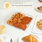 BYKITCHEN 8 inch Square Air Fryer Rack, 3pcs Stackable Stainless Steel Dehydrator Rack with Silicon Feet, Square Air Fryer Accessories for Cosori, Instant Vortex, Ninja Pro XL 6.5 QT AF181 & More - Image 6