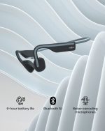 SHOKZ OpenMove - Open-Ear Bluetooth Sport Headphones, Bone Conduction Wireless Earphones, Sweatproof for Running and Workouts, with Sticker Pack, Grey - Image 5