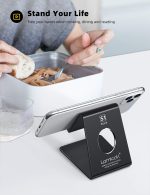 Lamicall Cell Phone Stand, Phone Dock: Cradle, Holder, Stand for Office Desk - Black - Image 7