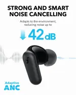 Soundcore P30i by Anker Noise Cancelling Earbuds, Strong and Smart Noise Cancelling, Powerful Bass, 45H Playtime, 2-in-1 Case and Phone Stand, IP54, Wireless Earbuds, Bluetooth 5.4 (Black) - Image 9